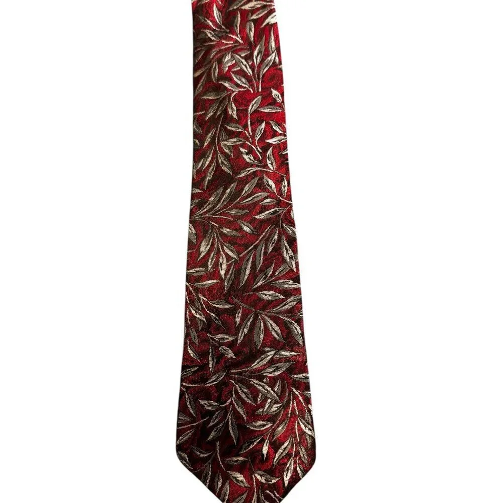 Oscar de la Renta Neckwear—Classic Silk Designer Leaf Nature Luxury